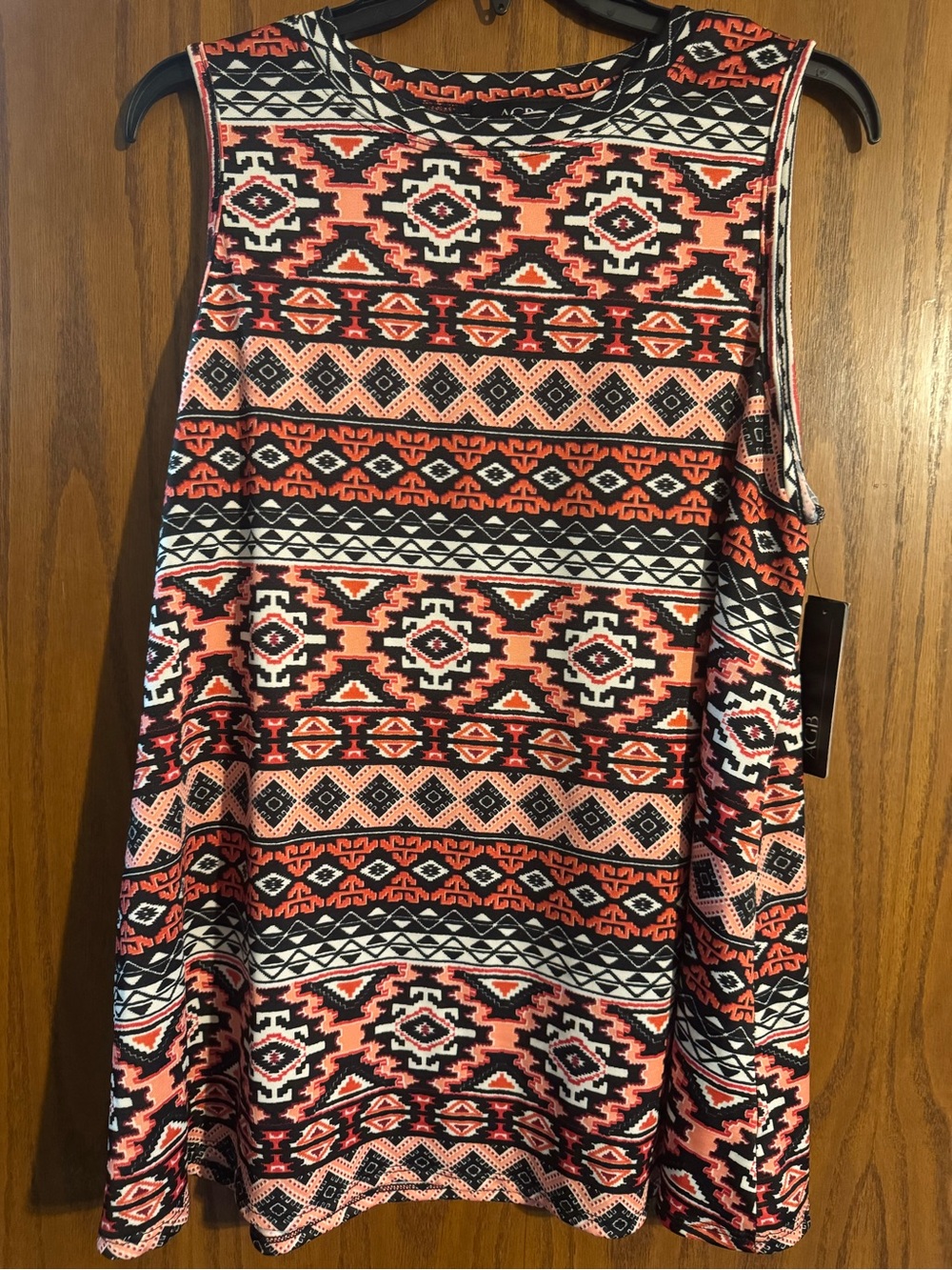 AGB Coral, Black & White Aztec A-Line Skirt